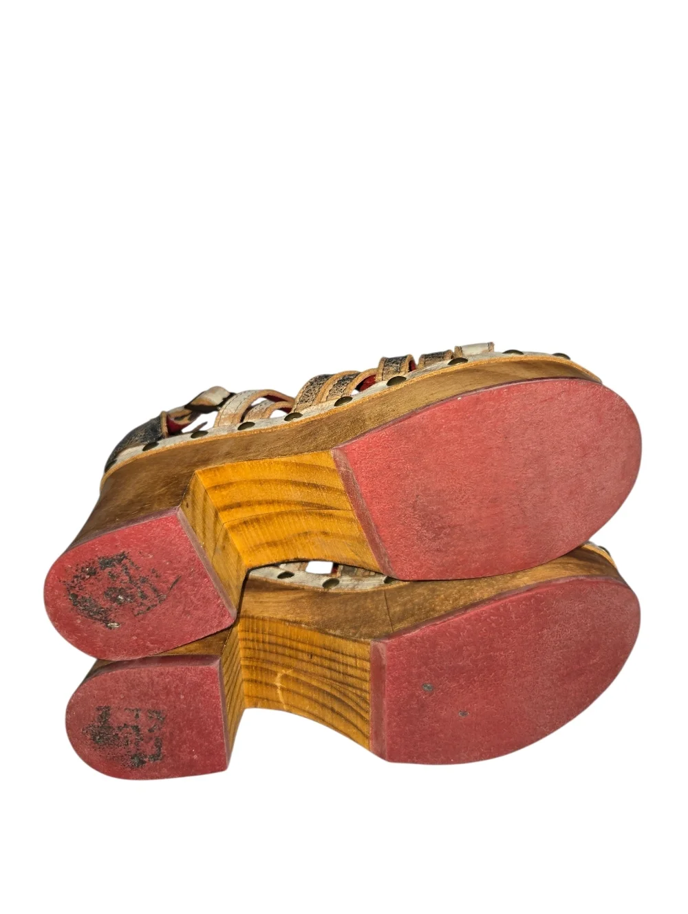 Bed Stu Antonelli Nectar Lux Distressed Leather Wooden Platform Sandals